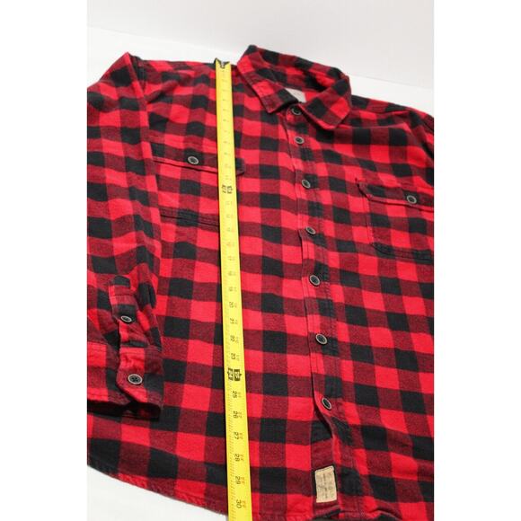 Jachs Men's 2XL Red/Black Buffalo Check LS Button-up Flannel Shirt Outdoors Work - Picture 10 of 11